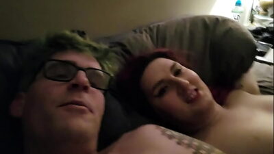 Shemale gets her throat used and anal creampie – older vid